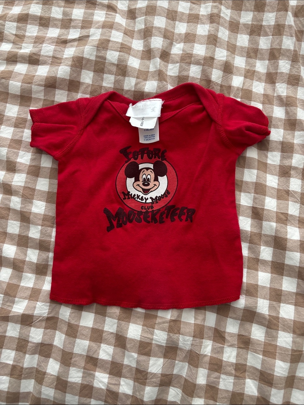 Red Vintage Disney Baby "Future Mouseketeer" Graphic Tee